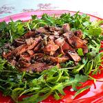 Canadian Steak with Balsamic Sauce and Rocket Appetizer