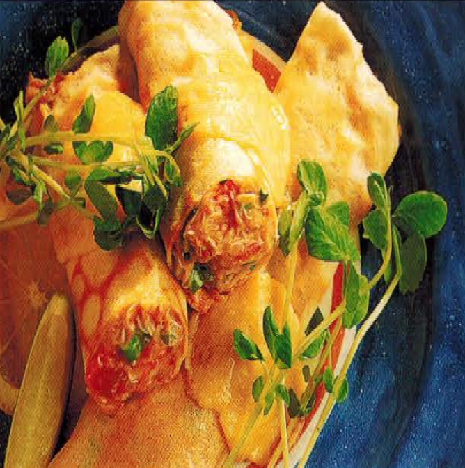 American Seafood Crepes Appetizer