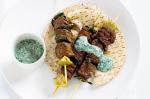 American Spiced Beef Kebabs With Coriander and Green Chilli Sauce Recipe Appetizer