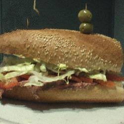 Canadian Baguette with Corned Beef and Salad Appetizer