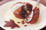 British Warm Brownie Puddings With Chocolate Sauce Recipe Dessert