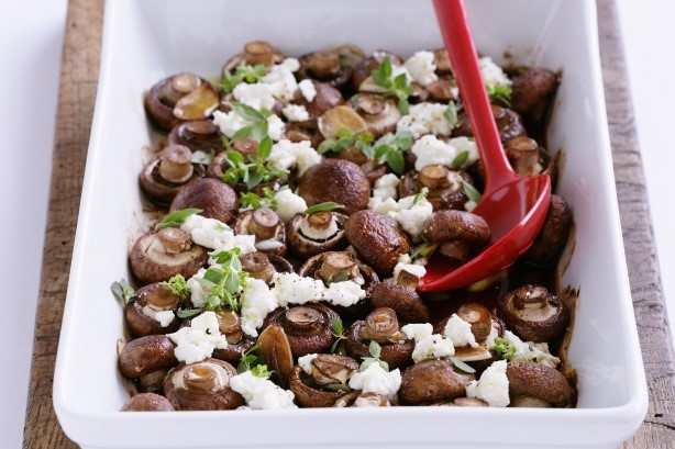 American Roasted Balsamic Mushrooms Recipe Appetizer