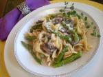 Canadian Paparadelle With Mushrooms Asparagus and Pignoli Appetizer