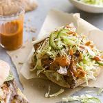 American Chilli Cheese Steak Sandwiches with Cabbage Salad Appetizer