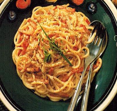 Italian Spaghetti Carbonara spaghetti With Creamy Egg And Bacon Sauce Dinner