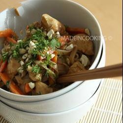 Chinese Noodles with Chicken Peanut Sauce Appetizer