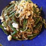 American Tagliatelle with Green Asparagus and Feta Dinner