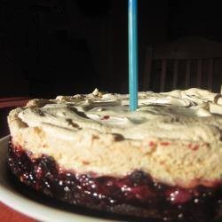 American Berry Cake with Snow Cover meringue Hood Dessert