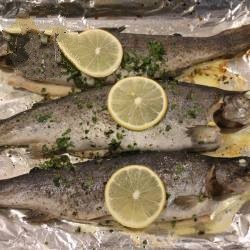 American Trout with Butter and Lemon Dinner