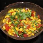 American Salad of Corn Tomatoes and Basil Appetizer