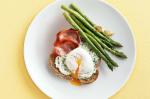 British Poached Eggs With Bacon Asparagus and Herbed Ricotta Recipe Appetizer