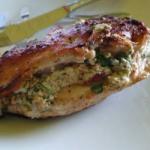 American Chicken Breast Stuffed with Garlic and Fresh Cheese Appetizer