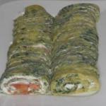 American Refined Smoked Salmon Roll with Spinach Appetizer