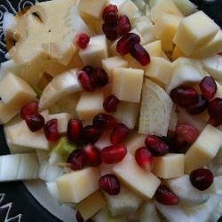 American Salad with Apples Cheese Fennel and Pomegranate Appetizer