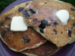 American Blueberry and Banana Pancakes Breakfast