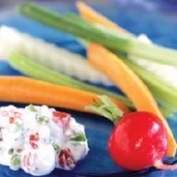 Spanish Vegetable Medley with Salsa Dip Appetizer