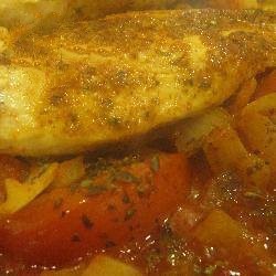 American Chicken with Spices and the Tomato Dinner