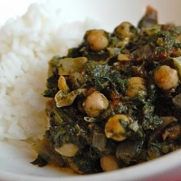 Indian Eggplant and Spinach Curry Appetizer