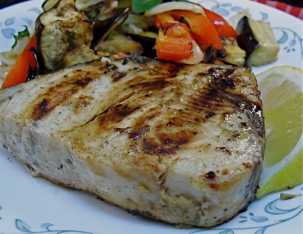 American Grilled Swordfish Steaks Dinner