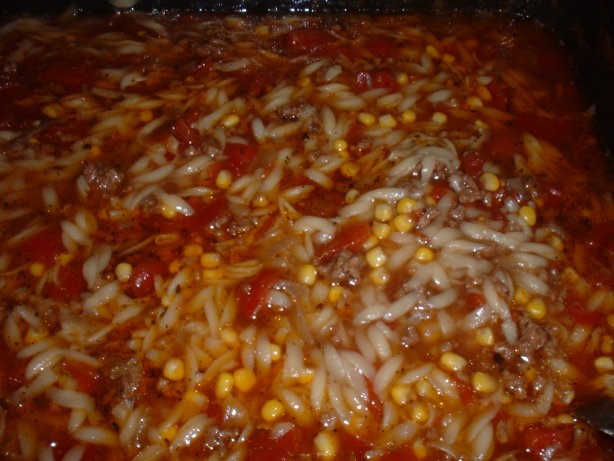 American Easy Delicious Hamburger Orzo Soup Dinner