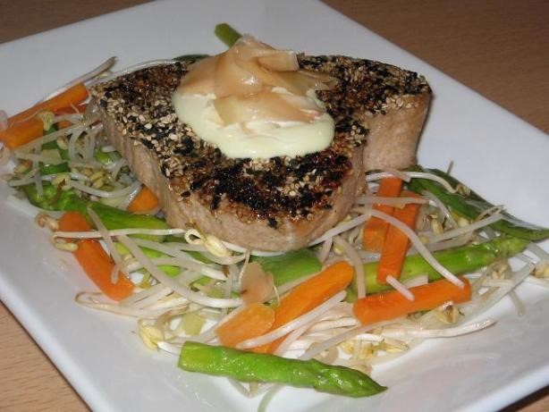 American Teriyaki Tuna With Wasabi Mayonnaise and Pickled Ginger Dinner