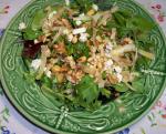 American Blue Cheese With Arugula Caramelized Onions and Nuts Appetizer