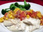 American Poached Haddock With Corn Relish Appetizer