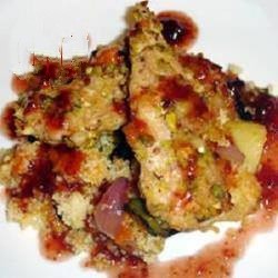 American Chicken with Pistachio and Raspberry Sauce Dessert