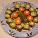 American with Cream Cheese Stuffed Gherkins Appetizer
