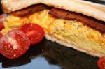 American Scrambled Egg and Bacon Sandwich Appetizer