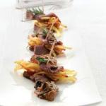Spanish Pork Spaces in Sauce with Red Wine with Spanish Olive Appetizer