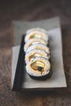 American Gimbap rice and Fillings Wrapped with Seaweed Appetizer