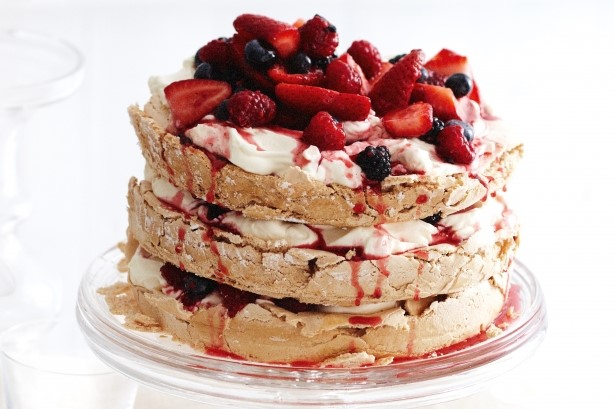 American Threetier Brown Sugar Pavlova Recipe Dessert