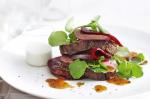American Beef Fillet With Beetroot And Goats Cheese Dressing Recipe Dinner