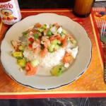 Seviche-style Shrimp and Avocado Tacos recipe