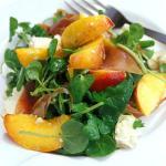 Peach and Prosciutto Salad with Sweet Red Wine Dressing recipe