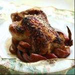 British Roast Chicken with Apple Filling BBQ Grill