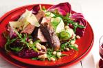 Italian Balsamic Lamb With Radicchio Cannellini Bean And Pecorino Salad Recipe Dinner