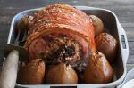 British Stuffed Pork Loin With Roasted Baby Pears Recipe Dinner
