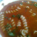 American Tomato Soup with Fresh Tomatoes with Pasta Dinner