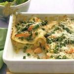 American Lasagna with Salmon and Asparagus Dinner