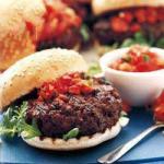 American Mediterranean Burgers with Spicy Tomato Salsa Appetizer