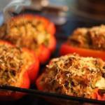 American Red Peppers Stuffed with Quinoa and Cheese Appetizer