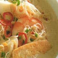 Caribbean Siamese Noodles In Spicy Coconut Sauce Soup