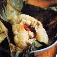 Chinese Steamed Glutinous Rice In Lotus Leaves Dinner