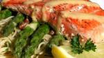American Salmon With Dijon Butter Sauce Asparagus and Herb Butter Angel Hair Pasta Recipe Dinner