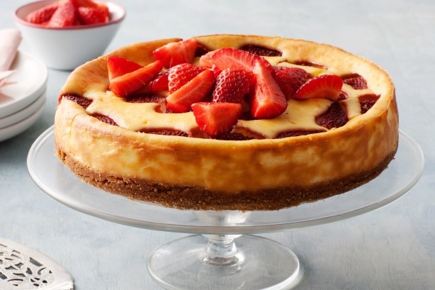 American Strawberries And Cream Cheesecake Recipe Dessert