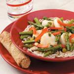 American Stirfried Scallops and Asparagus Dinner