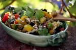 American Eggplant Salad With Peppers Mint and Caperfeta Vinaigrette Recipe Appetizer