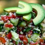 American Spicy Quinoa Cucumber and Tomato Salad Drink